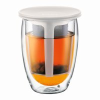 Bodum Tea for 1 Glass+Tea Strainer 350ml White