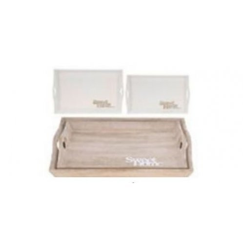 Serving Tray Wood Set Of 2