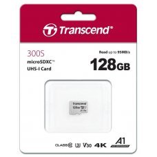 Transcend 300S 128Gb Micro Sd Uhs-I U1U3 V30 A1 Class10 - Read 95 Mb/S - Write 45Mb/S - Without Adptor -Tlc
